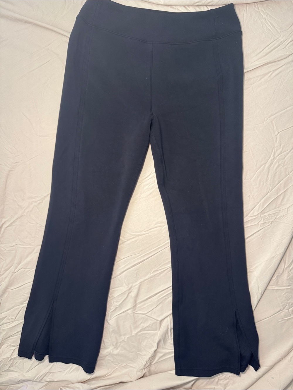 Spanx AirEssential Black Flared Leggings with Side Slits